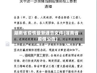 湖南省疫情最新通告文件(湖南省疫情公告)