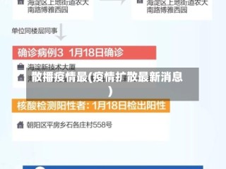 散播疫情最(疫情扩散最新消息)
