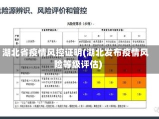 湖北省疫情风控证明(湖北发布疫情风险等级评估)