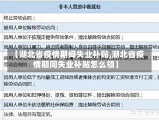【湖北省疫情期间失业补贴,湖北省疫情期间失业补贴怎么领】