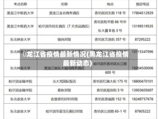 黒龙江省疫情最新情况(黑龙江省疫情最新动态)