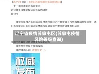 辽宁省疫情苏家屯区(苏家屯疫情风险等级查询)
