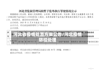 河北省疫情处置方案公告/河北疫情防控处理