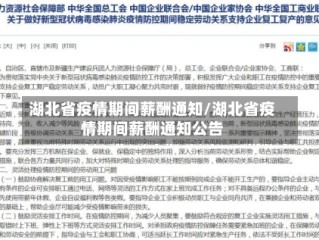湖北省疫情期间薪酬通知/湖北省疫情期间薪酬通知公告