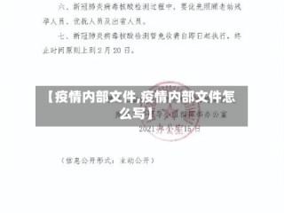 【疫情内部文件,疫情内部文件怎么写】