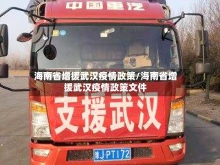 海南省增援武汉疫情政策/海南省增援武汉疫情政策文件
