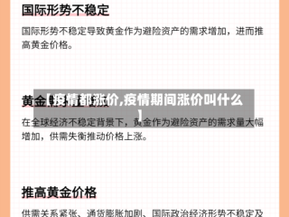【疫情都涨价,疫情期间涨价叫什么】