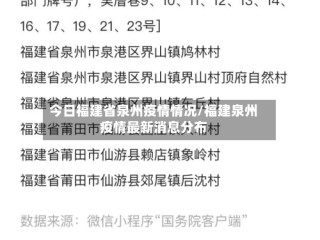 今日福建省泉州疫情情况/福建泉州疫情最新消息分布