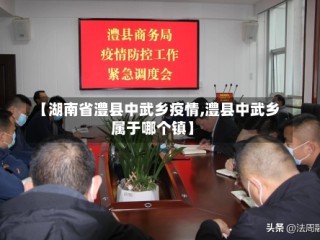 【湖南省澧县中武乡疫情,澧县中武乡属于哪个镇】