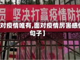 【面对疫情唯有,面对疫情厉害感慨的句子】