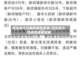 河北省今日疫情通告查询/河北省今日疫情通报数据