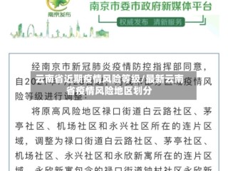云南省近期疫情风险等级/最新云南省疫情风险地区划分