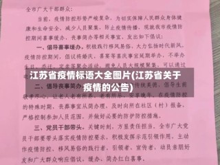 江苏省疫情标语大全图片(江苏省关于疫情的公告)