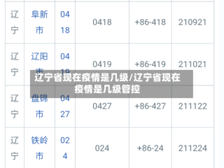 辽宁省现在疫情是几级/辽宁省现在疫情是几级管控