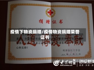 疫情下物资捐赠/疫情物资捐赠荣誉证书