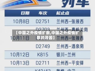 【中国之外疫情扩散,中国之外疫情扩散的原因】