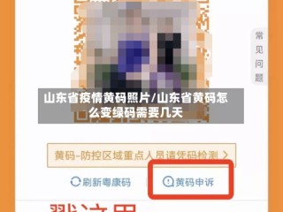 山东省疫情黄码照片/山东省黄码怎么变绿码需要几天