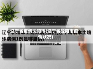 辽宁省疫情沈阳市(辽宁省沈阳市疫情状况)