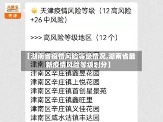 【湖南省疫情风险等级情况,湖南省最新疫情风险等级划分】