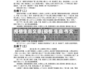 疫情生命文章(疫情 生命 作文)
