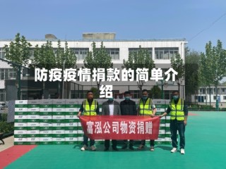 防疫疫情捐款的简单介绍