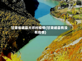 甘肃省岷县大坪村疫情(甘肃岷县有没有疫情)