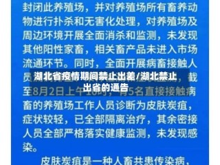 湖北省疫情期间禁止出差/湖北禁止出省的通告