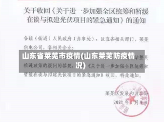 山东省莱芜市疫情(山东莱芜防疫情况)