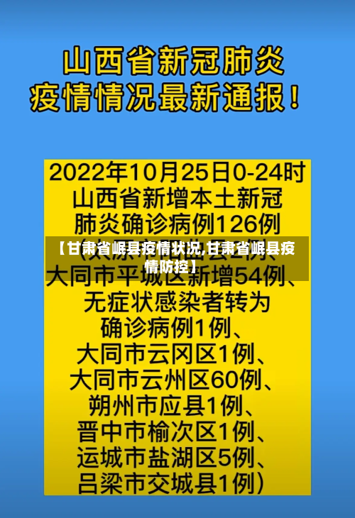 【甘肃省岷县疫情状况,甘肃省岷县疫情防控】-第1张图片