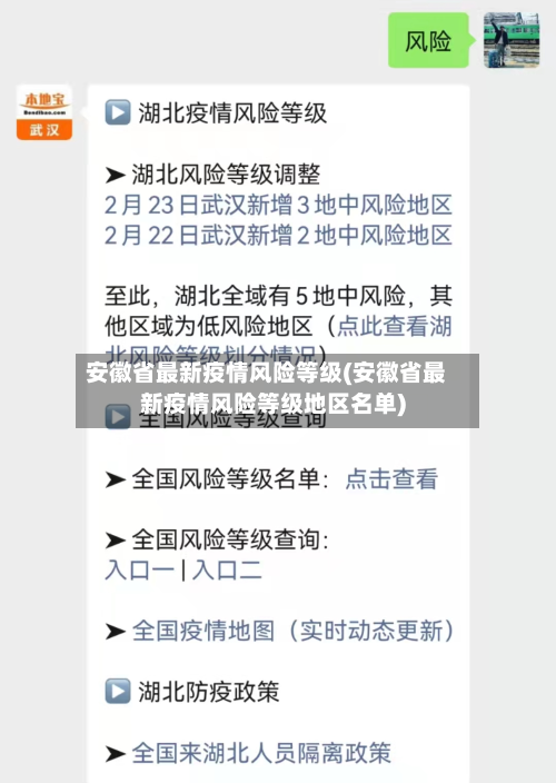 安徽省最新疫情风险等级(安徽省最新疫情风险等级地区名单)-第1张图片