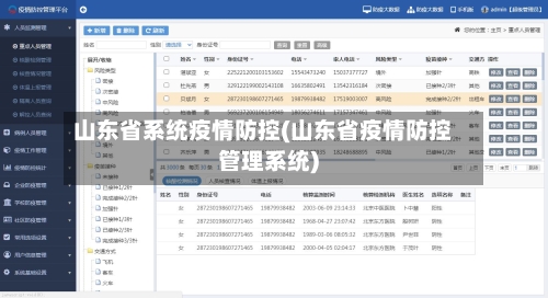 山东省系统疫情防控(山东省疫情防控管理系统)-第2张图片