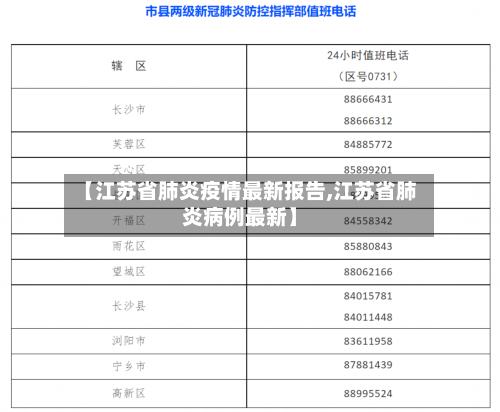 【江苏省肺炎疫情最新报告,江苏省肺炎病例最新】-第1张图片