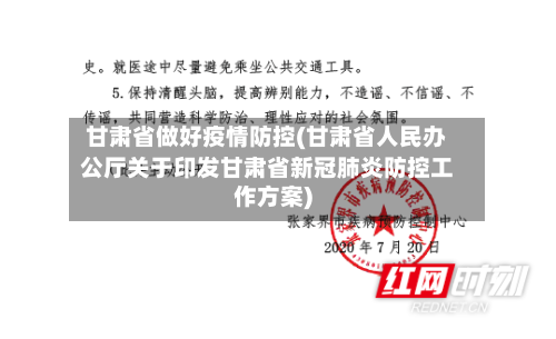 甘肃省做好疫情防控(甘肃省人民办公厅关于印发甘肃省新冠肺炎防控工作方案)-第1张图片