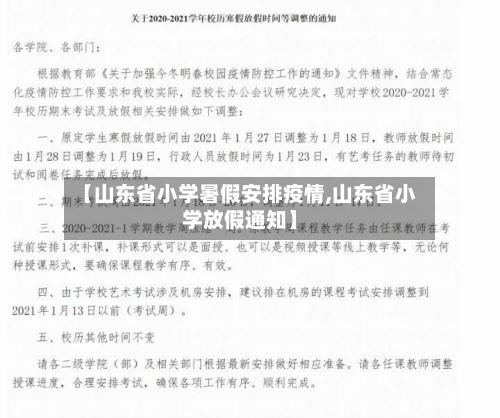 【山东省小学暑假安排疫情,山东省小学放假通知】-第2张图片