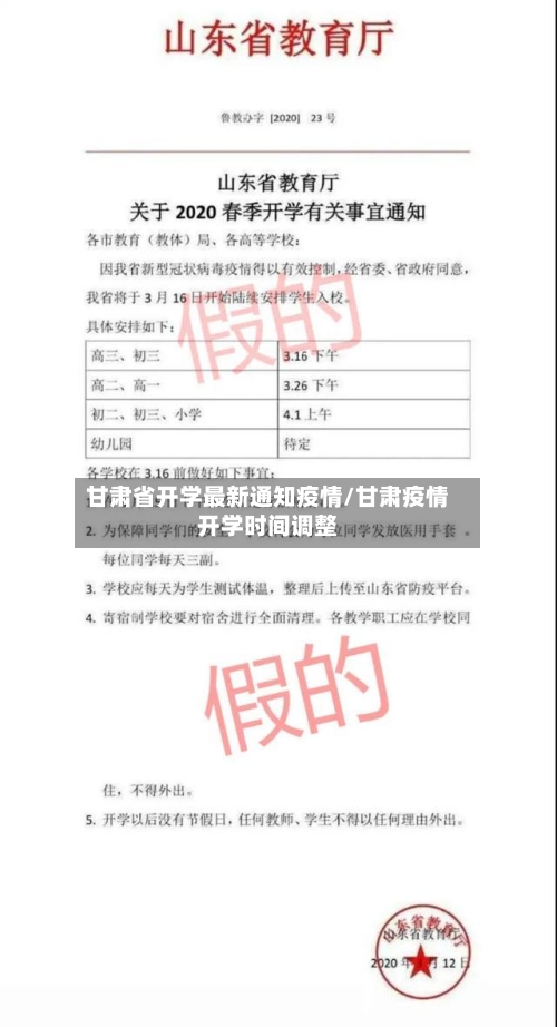 甘肃省开学最新通知疫情/甘肃疫情开学时间调整-第1张图片