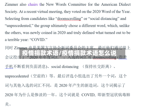 疫情捐款术语/疫情捐款术语怎么说-第1张图片