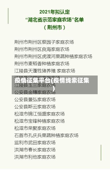 疫情征集平台(疫情线索征集)-第2张图片