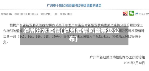 泸州分水疫情(泸州疫情风险等级公布)-第1张图片