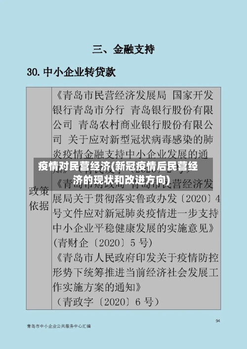 疫情对民营经济(新冠疫情后民营经济的现状和改进方向)-第1张图片