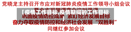 【疫情工作目标,疫情期间的工作目标】-第2张图片
