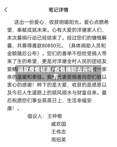 捐款疫情初衷/疫情捐款去向何方-第1张图片