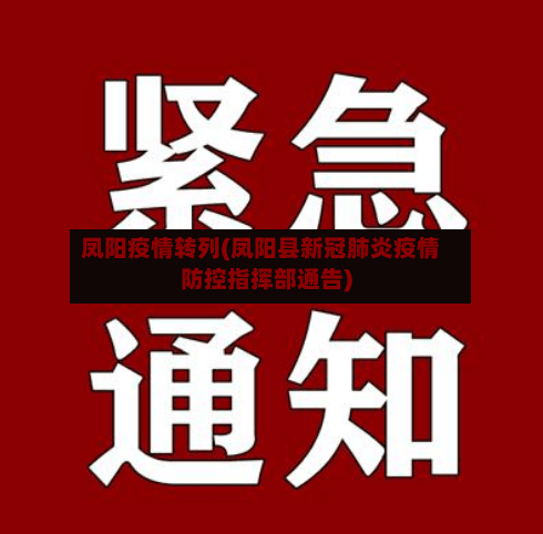凤阳疫情转列(凤阳县新冠肺炎疫情防控指挥部通告)-第3张图片
